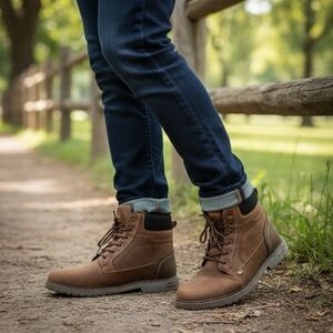 Mishansha Brown Men Winter Hiking Lace Up Boots Size EU 45 / US 11.5 NWOB